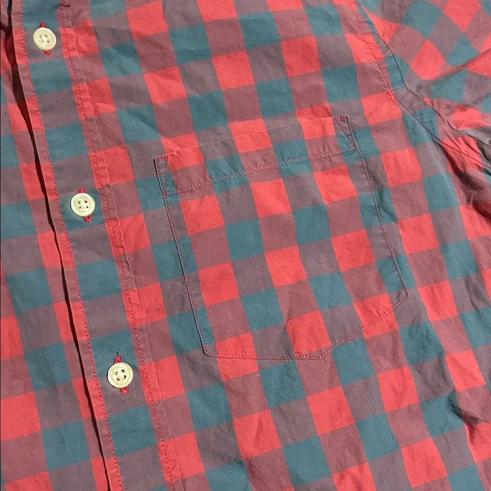 J. Crew Light Weight Red and Blue Plaid Cotton Shirt sz XS